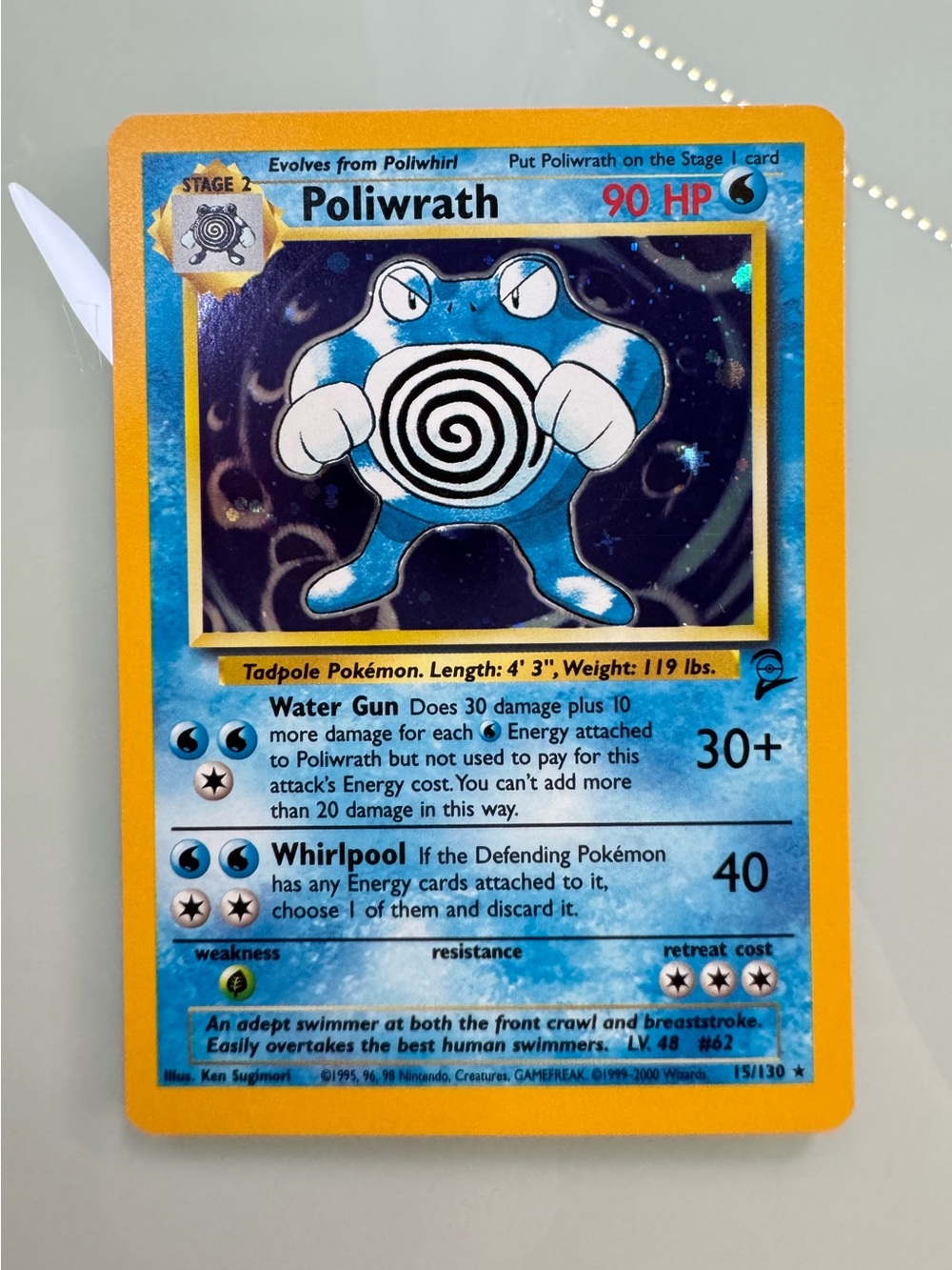 Poliwrath Holo Pokemon Card Vintage